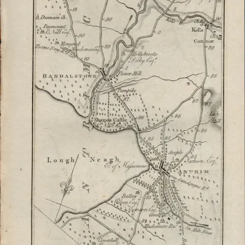 Taylor & Skinner 1777 Ireland Map Antrim Kells Ballymena Kilrea Etc