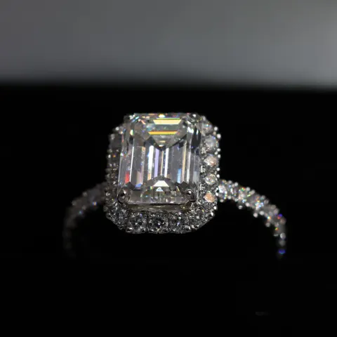 3.06 Carat Emerald Cut Diamond Ring - By David M Robinson