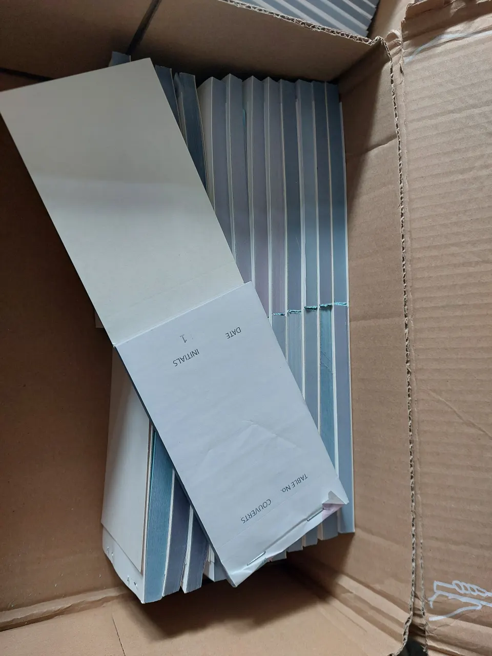 Box of restaurant pads.  Minimum 24 pads