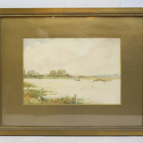 Early 20th Century Watercolour – Sailing Boats on a River