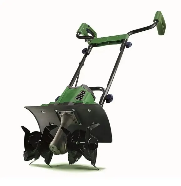 (96/Mez/P19)  RRP £119. Powerbase 36cm 1050W Electric Rotavator Tiller, 36cm Working Width, 18cm Wo