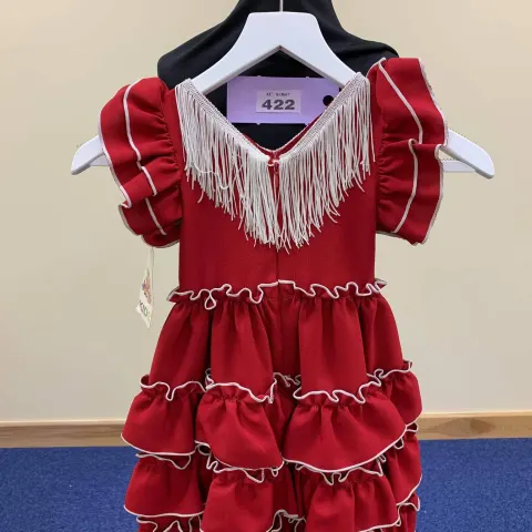 Red Flamenco Dress Made In Spain. Approx Age 4 To 6
