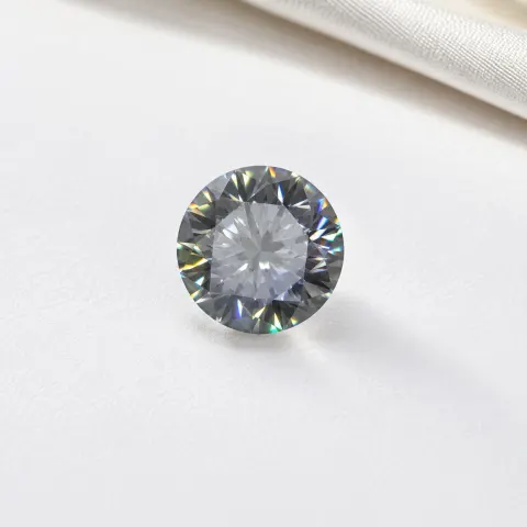 1.00ct Gray Moissanite Round Brilliant 6.5mm – GRA Certificate