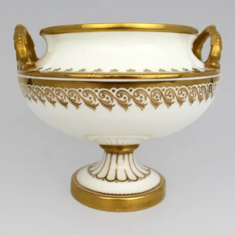 19th Century White & Gilt Two-Handled Porcelain Urn
