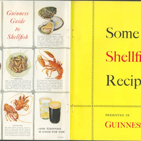 Double Sided Vintage 1961 Guinness Print _" Shellfish Recipes"Double Sided 1961 Guinness