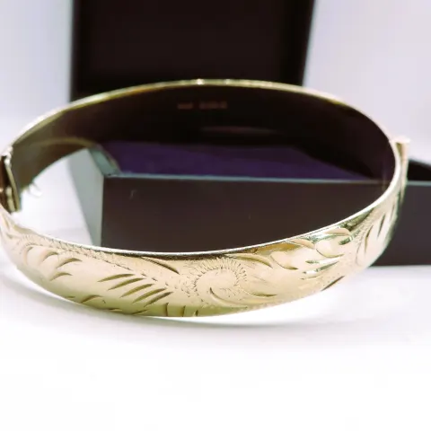 Vintage Gold on Sterling Silver Bangle Birmingham Hallmark Date 1959