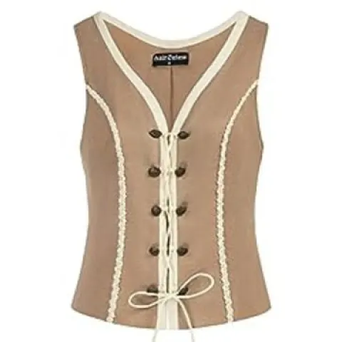 6 x Lace Up Vest Coat Sleeveless V Neck Lb21