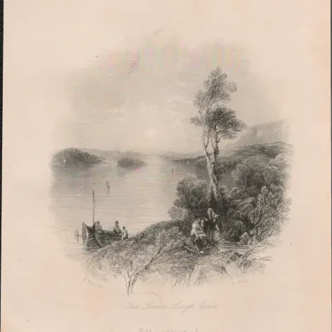 Lough Erne Co Fermanagh 1837-38 Victorian Antique Engraving.