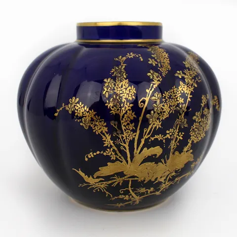 Late Victorian Royal Crown Derby Cobalt Blue & Gilded Vase