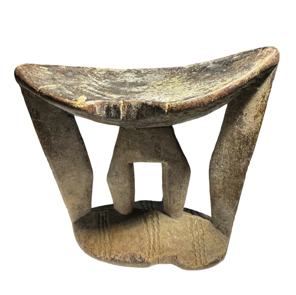 Tribal Art: Wooden African headrest early 20th century