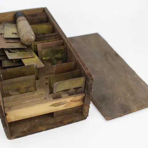 Antique Brass Cased Printing Stencils