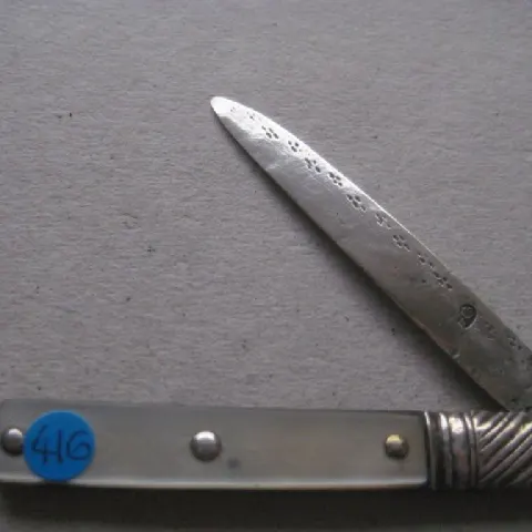 George III Mother of Pearl Hafted Silver Bladed Folding Fruit Knife