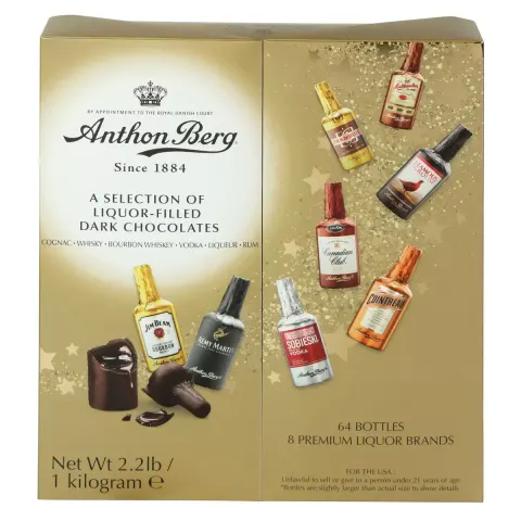 5 x Anthon Berg Chocolate Liqueurs 64 Bottles 1000g New Sealed BBE Feb 2025
