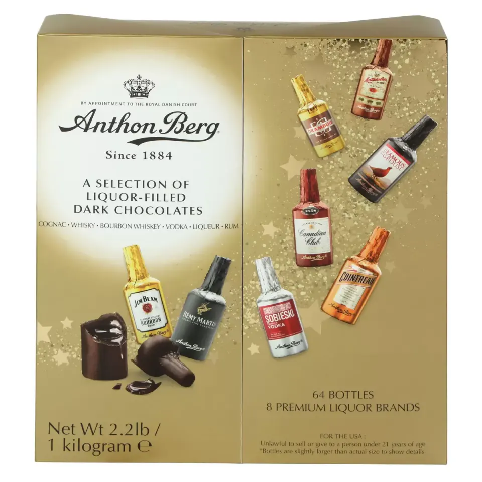 5 x Anthon Berg Chocolate Liqueurs 64 Bottles 1000g New Sealed BBE Feb 2025