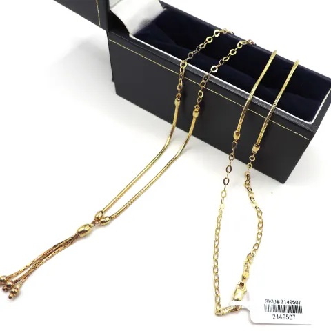 Gold On Sterling Silver Lariat Tassel Necklace New With Gift Box