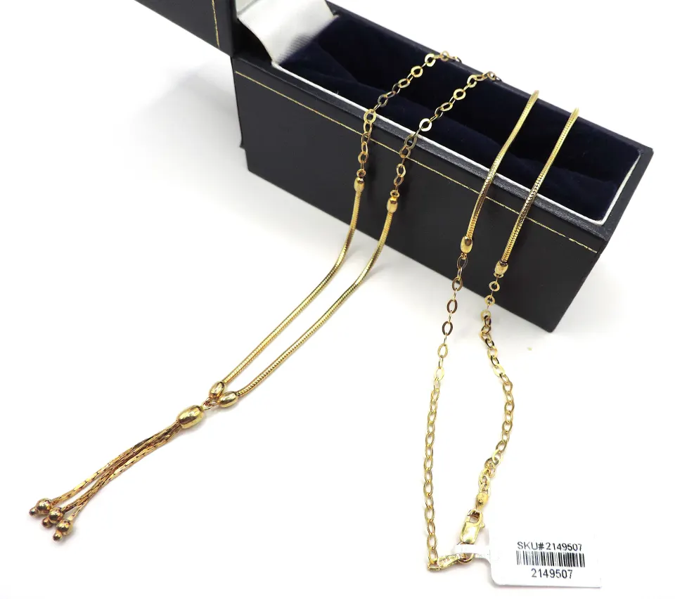 Gold On Sterling Silver Lariat Tassel Necklace New With Gift Box