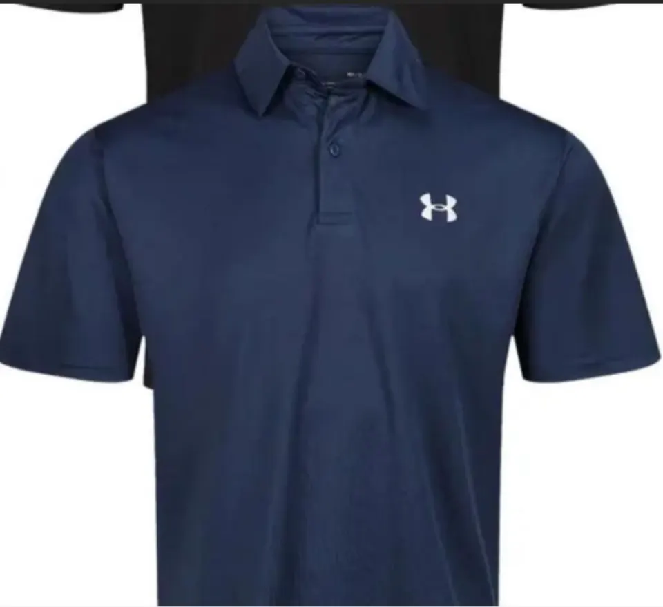 Mens Breathable Under Armour Polo Shirt Navy Size XL
