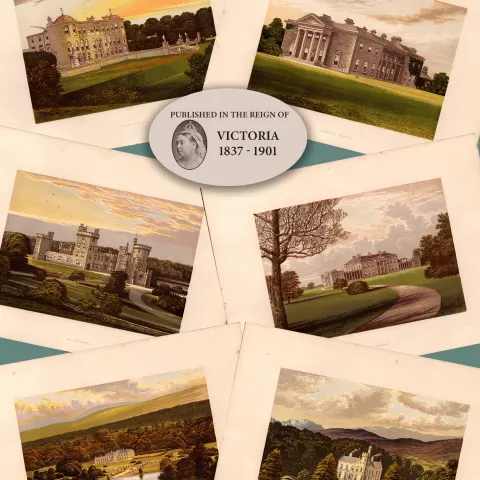 Ireland Job Lot 150 Years-Old Gilt-Edge Coloured Victorian Antique Book Plates-2.
