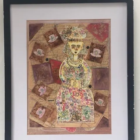 Grayson Perry (b.1960) Manner of ‘Untitled’ Portrait of A Lady, Mixed Media and Collage, Framed