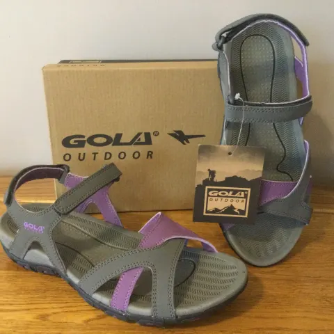 Gola Womens “Cedar” Hiking Sandals, Grey/Purple, Size 7 - Brand New