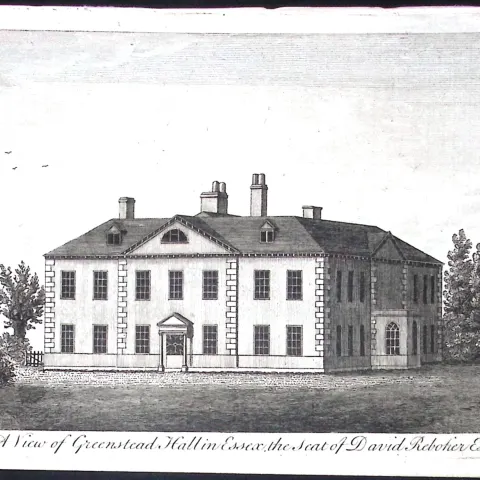 Essex Greenstead Hall Scarce Georgian Copper Antique 1776 Engraving-136.