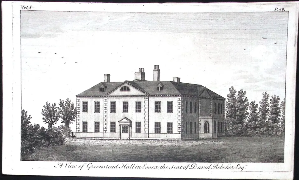 Essex Greenstead Hall Scarce Georgian Copper Antique 1776 Engraving-136.