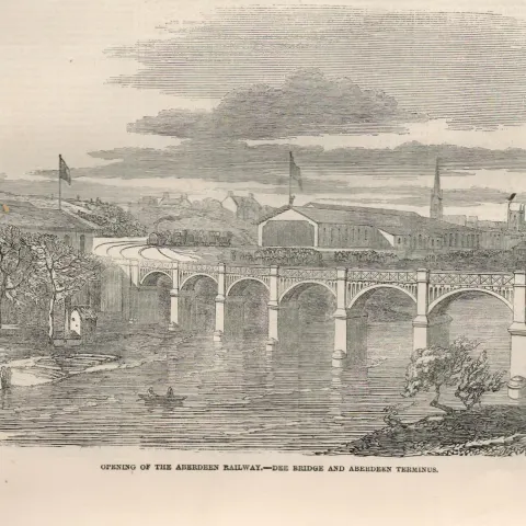 Opening Aberdeen Railway Dee Bridge Antique 1850 Newspaper.