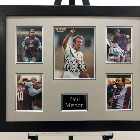 PAUL MERSON framed original signature presentation.