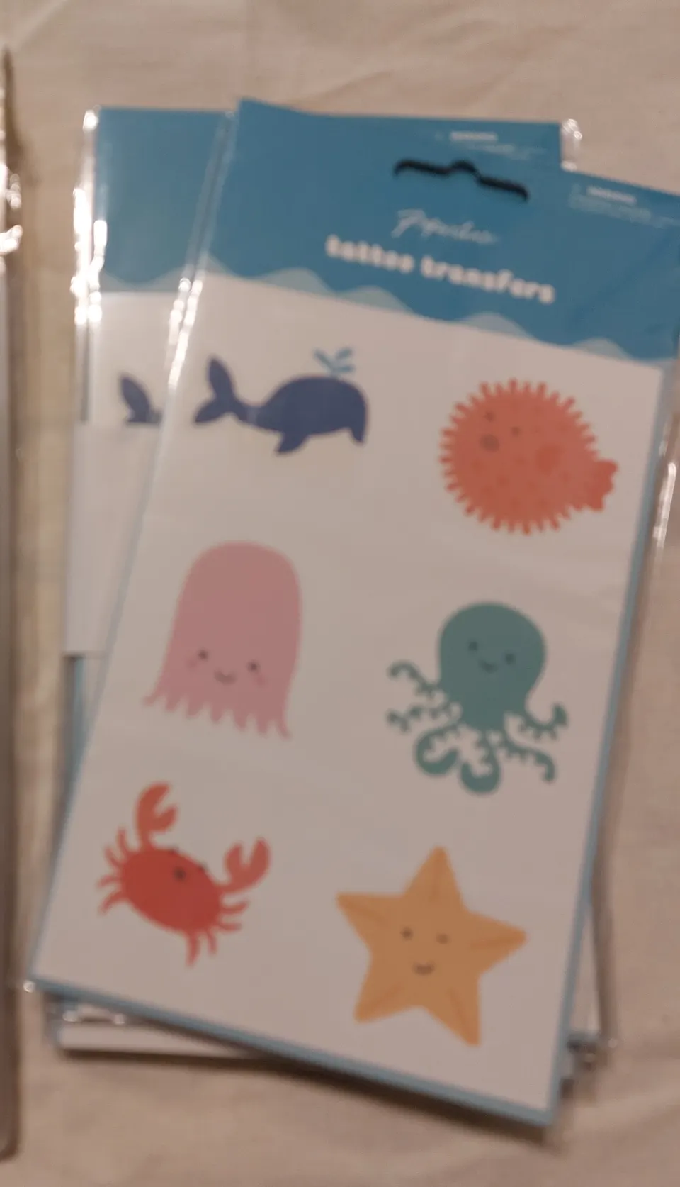 Tattoo transfers, cute and under the sea.  48 packs