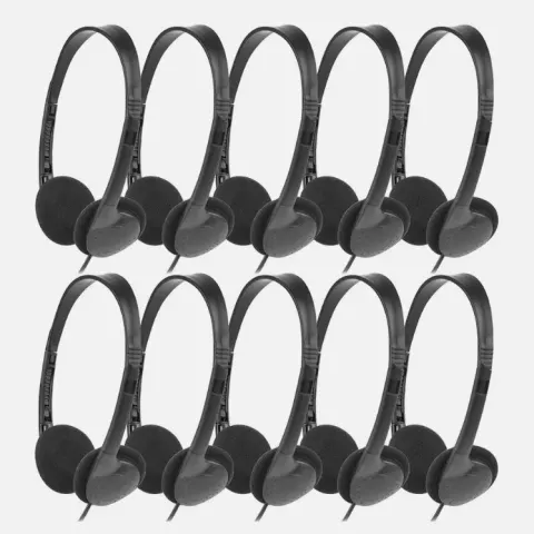 10 x Headphones 10 Pack for Kids School, Earphones 3.5MM Audio Headset