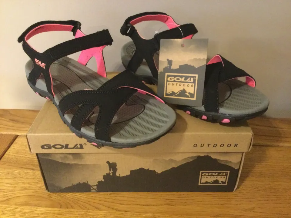 Gola Women's “Cedar” Hiking Sandals, Black/Hot Pink, Size 8 - Brand New