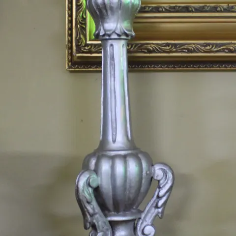 Carved Silver Leaf Table Lamp