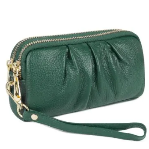 Genuine Leather Wristlet Purse L3a
