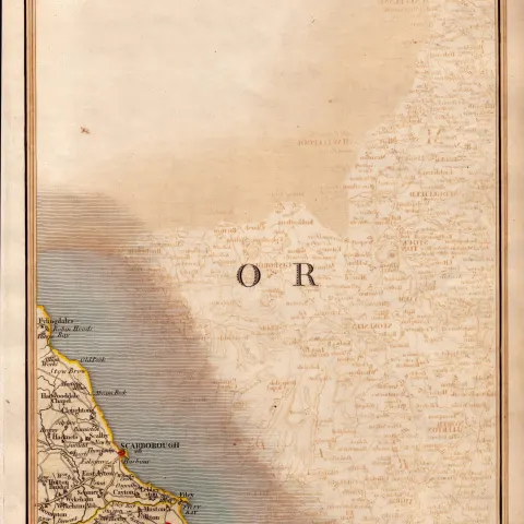 Scarborough Filey Cayton Hunmanby, Coast John Cary’s Antique 1794 Map.
