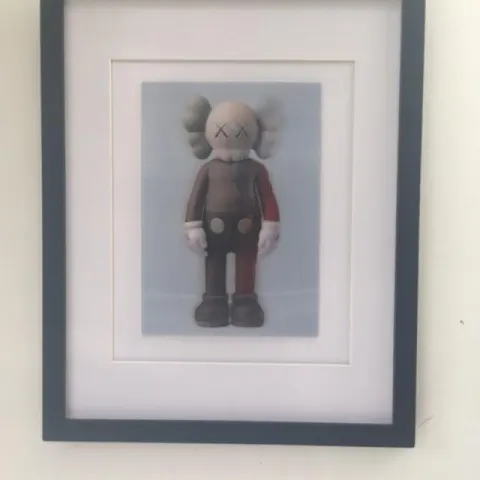 Kaws (b.1974) Import, 3D Lenticular Image Flayed Companion In Brown, Exhibition At NGV, Framed, 2019