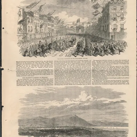 Belfast High St Royal Procession 1849 Antique Print