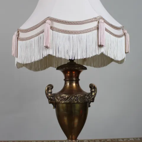 Large Vintage Bronze Table Lamp with Ornate Urn Base