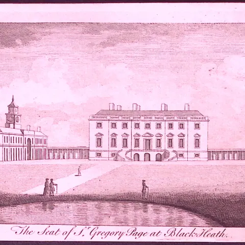 The Seat of St. Gregory Page at Black Heath Rare 1776 Copper Plate Antique Engraving -65