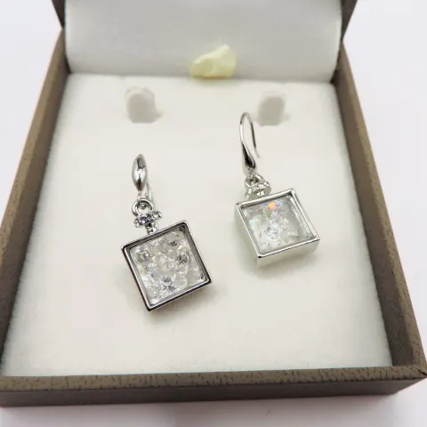 Sterling Silver Drop Earrings New With Gift Pouch