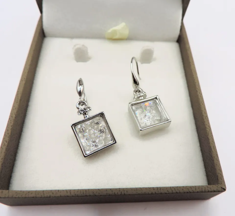 Sterling Silver Drop Earrings New With Gift Pouch