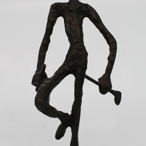 Vintage Bronze Golfing Figurine