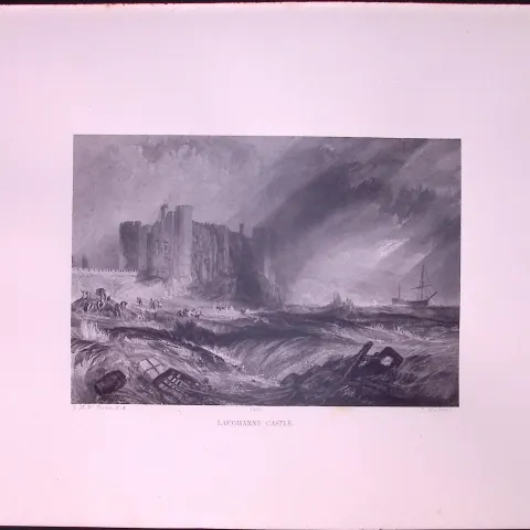J.M.W Turner Rare “Langharne Castle Wales” 1873 Picturesque Views in England-20