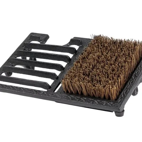 Heavy-Duty Cast Iron Boot Scraper With Brush – Keep Dirt Outside