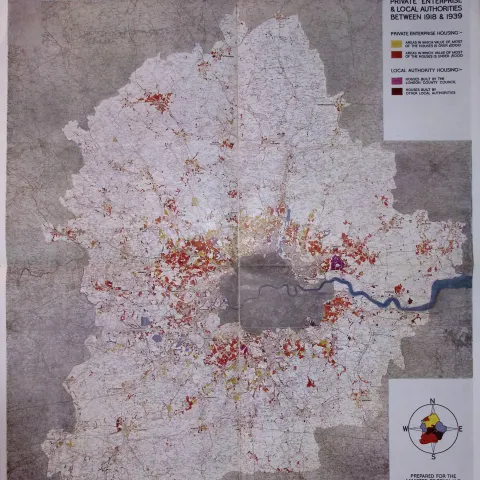 Original WW2 1944 Greater London Large Plan Showing Communities by Abercrombie-3.