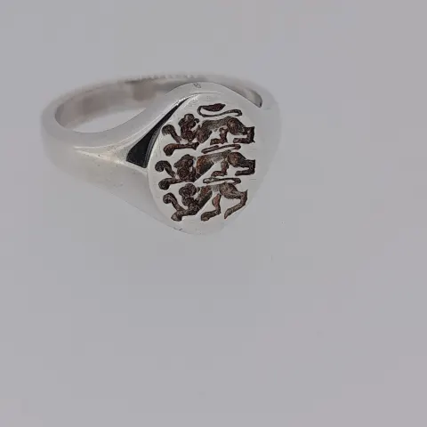 Silver Three Lion Signet Ring Birmingham Hallmarked