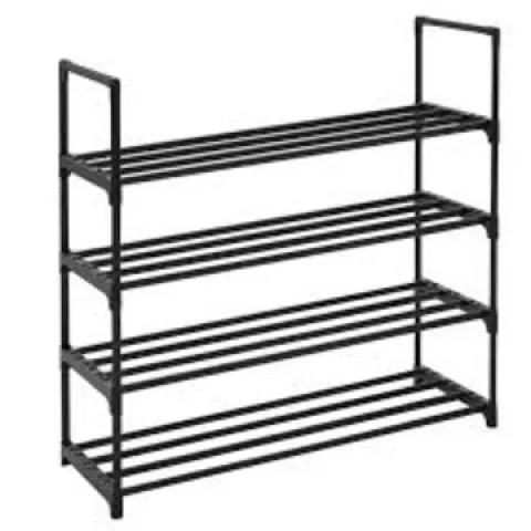4 Tier Black Shoe Rack L5