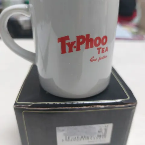 Miniature typhoo collectors mugs in display box x 2