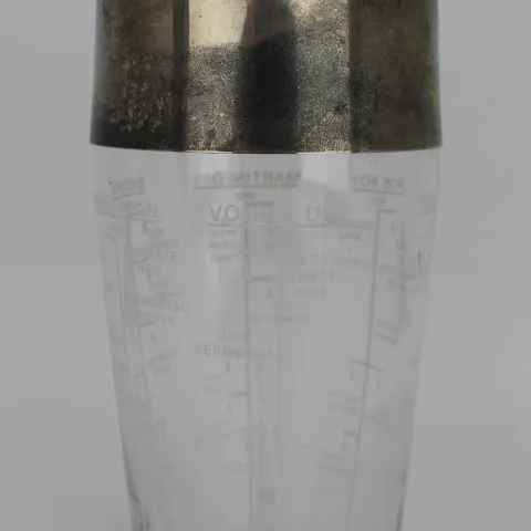 Vintage Glass & Silver Plated Cocktail Shaker