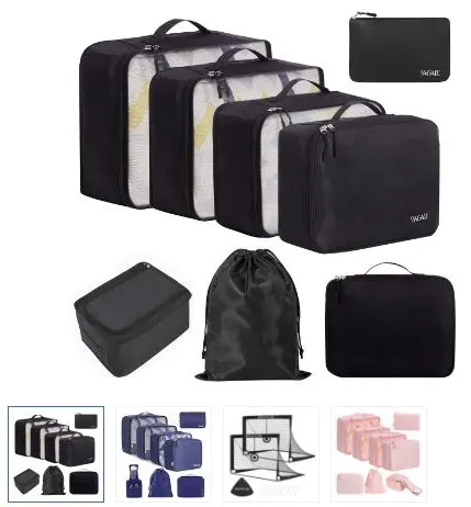 2 x 8 piece Packing Cubes for Suitcase set. Lb28