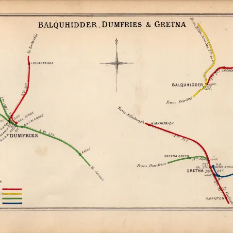 Gretna Green Dumfries Balquhidder Scotland Antique Railway Diagram-25.